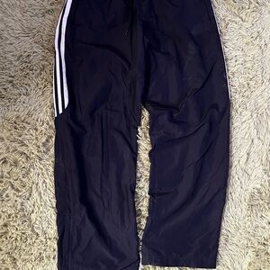 adidas Black Joggers with White Side Stripes